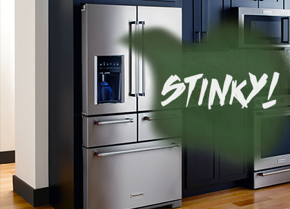 stinky Kitcheaid 5 door refrigerator
