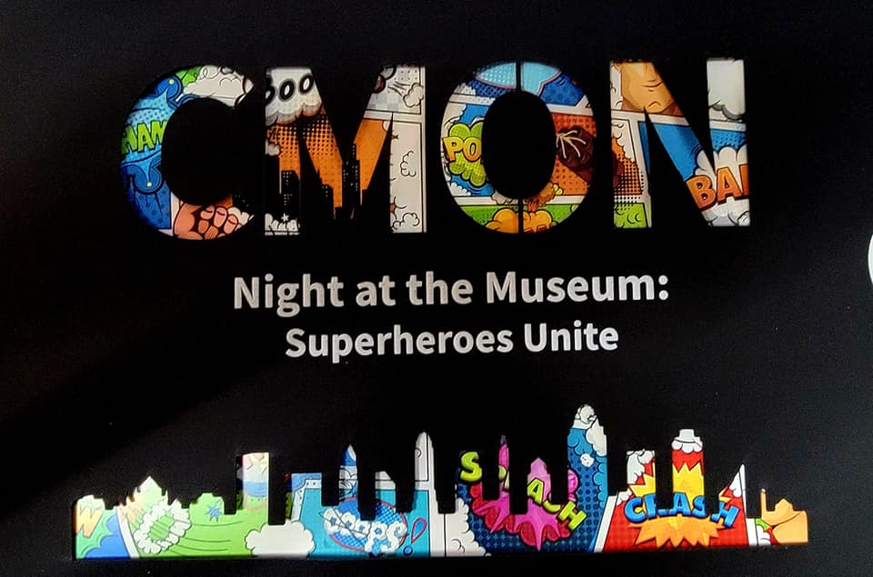 night at the museum superheroes unite for CMON event