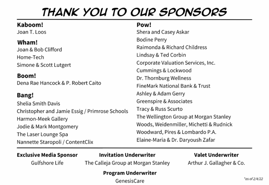 list of sponsors including Home-Tech