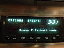 Sabbath mode on an oven