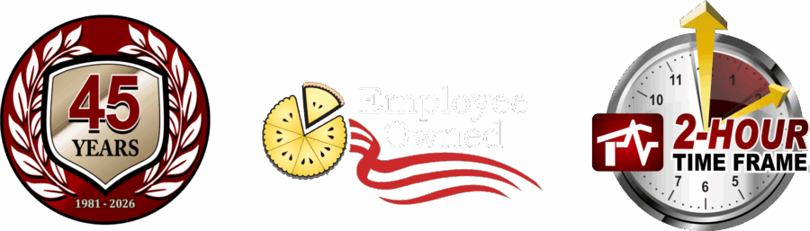 Web-cover-LOGOS-EO-ANN-2-HR-2026-e1784830410739 45 years employee owned and 2 hr time frame logo